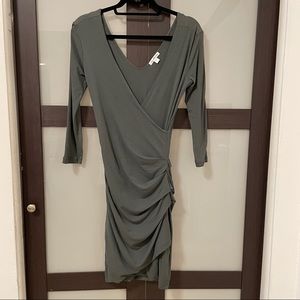James Perse Tucked Faux Wrap Dress. Size 2